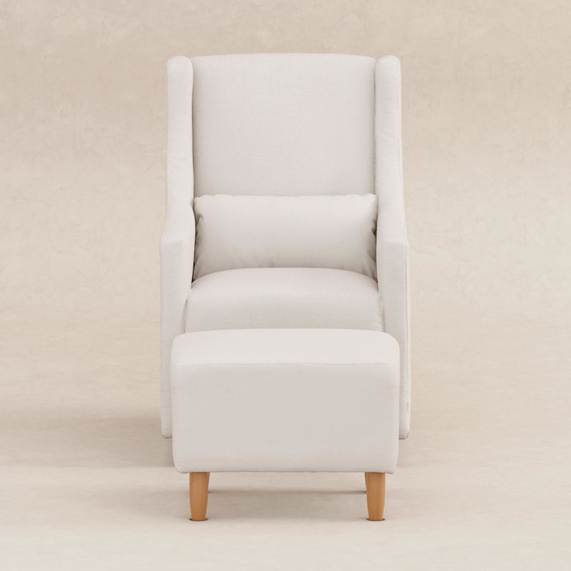 M11287PCMEW,Toco Swivel Glider and Ottoman in Performance Cream Eco-Weave w/Natural Feet