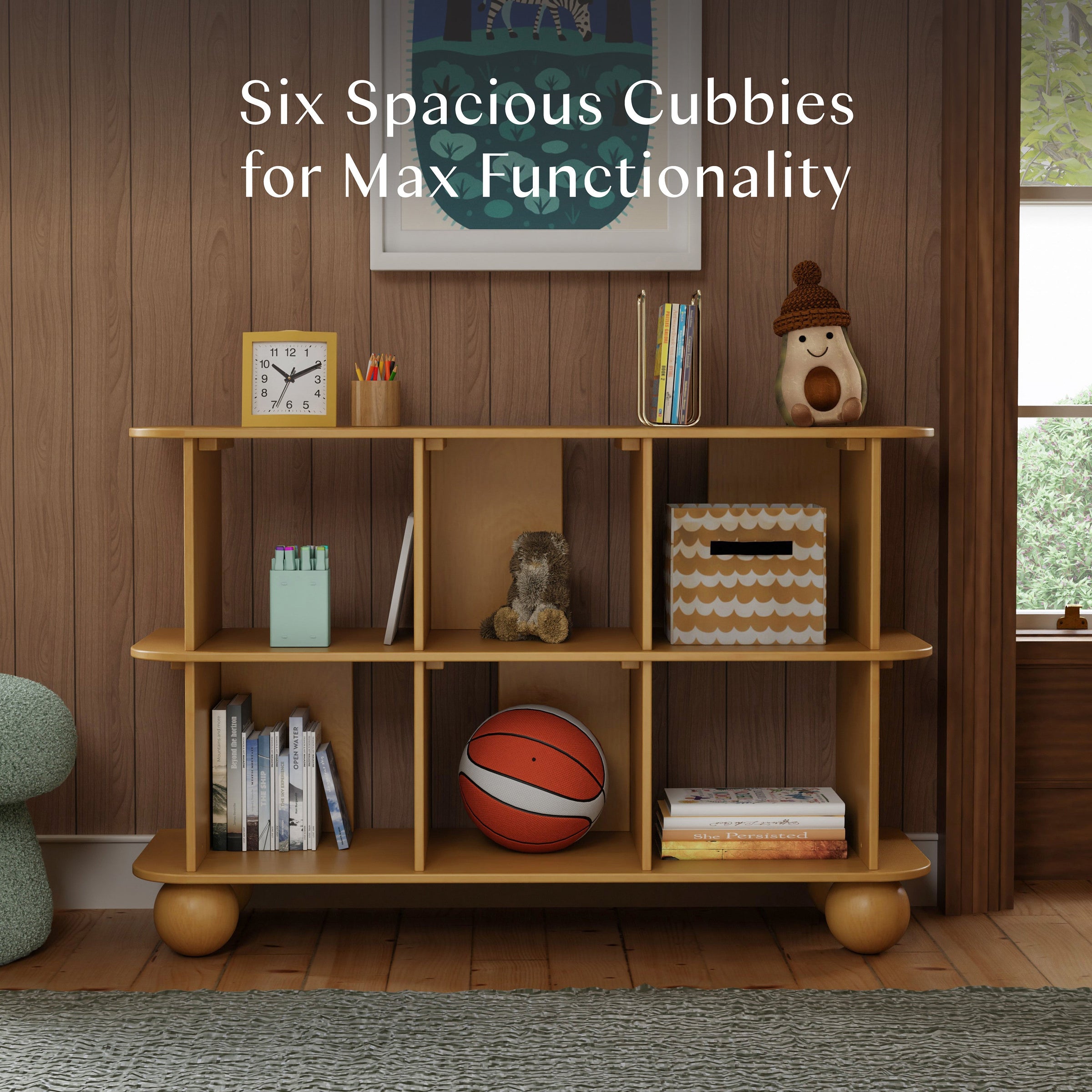 M31811HY,Crosby Open Bookcase in Honey