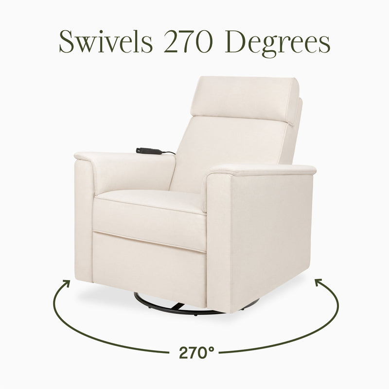 M17183PCMEW,Willa Deluxe Power Glider Recliner w/Heat&Massage in Performance Cream Eco-Weave