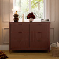 M26716CR,Brimsley Tambour 6-Drawer Assembled Dresser in Crimson