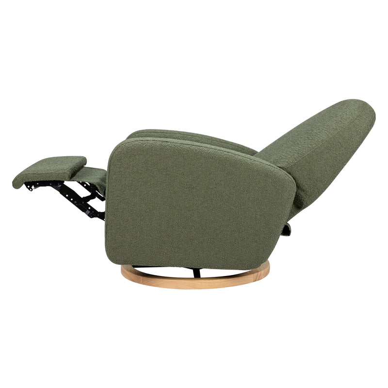 M23188OBLB,Nami Glider Recliner w/ Electronic Control and USB in Olive Boucle w/Light Wood Base