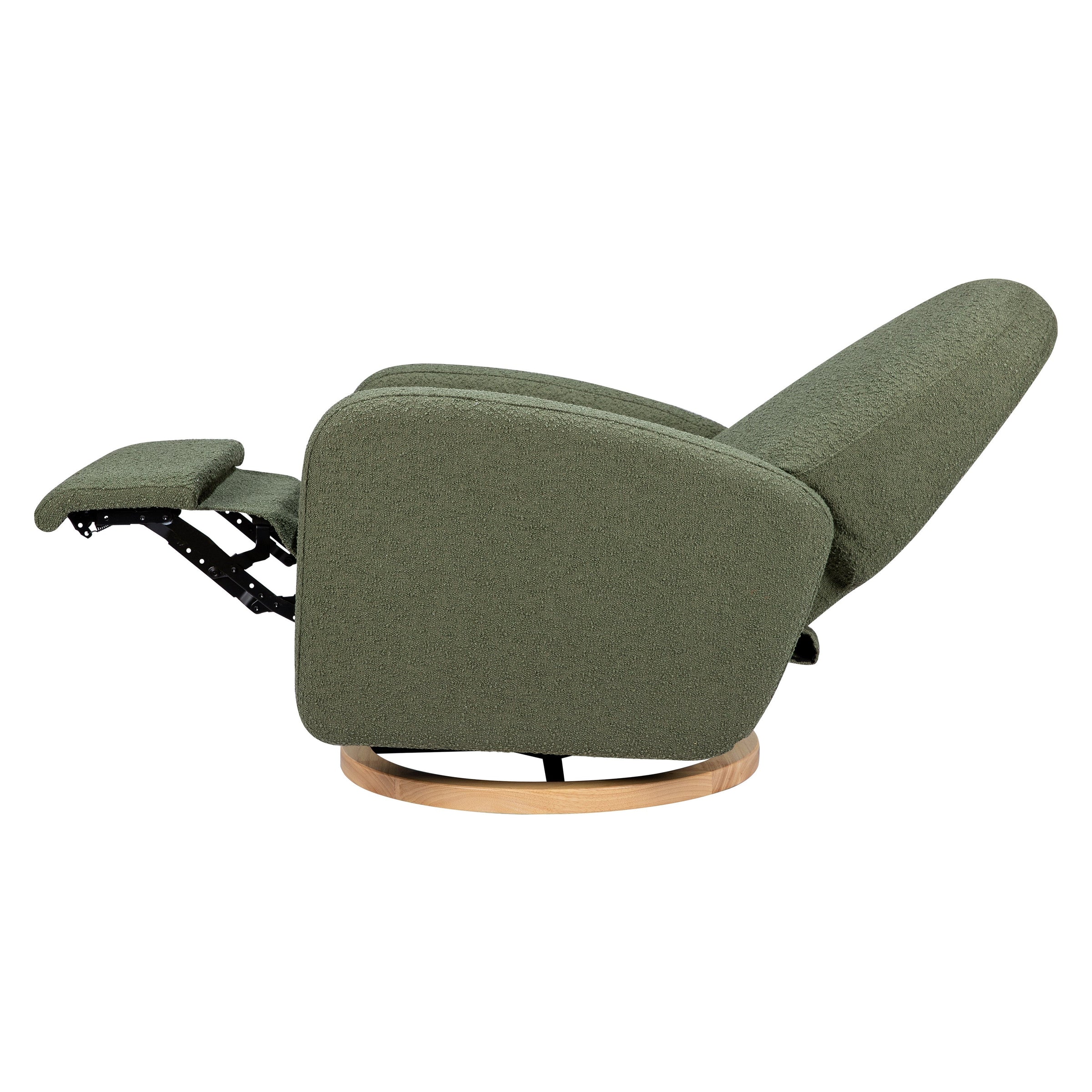 M23188OBLB,Nami Glider Recliner w/ Electronic Control and USB in Olive Boucle w/Light Wood Base