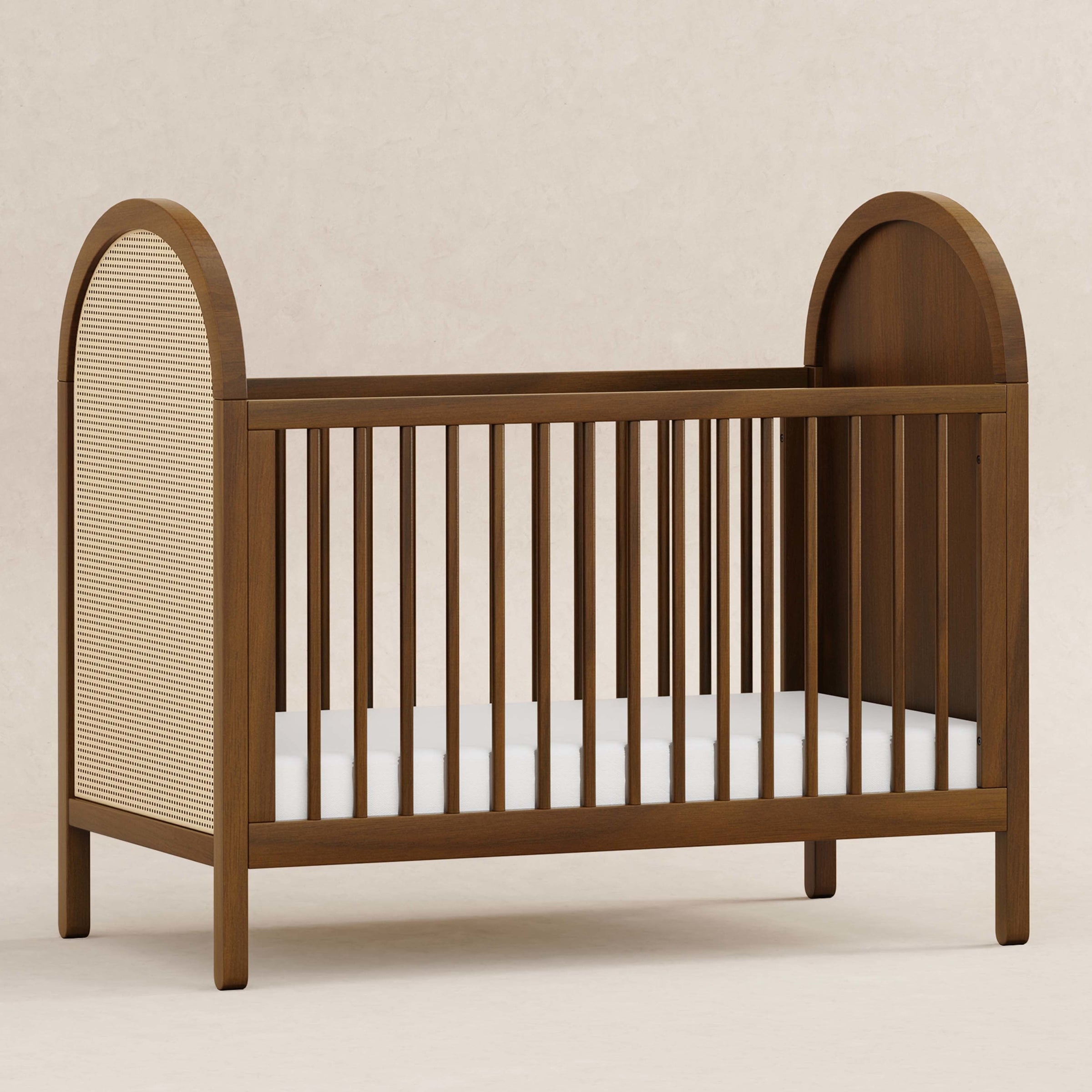 M25601NLNC,Bondi Cane 3-in-1 Convertible Crib w/Toddler Bed Kit in Natural Walnut w/Natural Cane