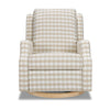 M22287TGHLB,Crewe Recliner and Swivel Glider in Tan Gingham with Light Wood Base