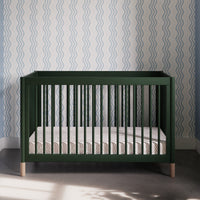 M12901FRGRBE,Gelato 4-in-1 Convertible Crib w/Toddler Bed Kit in Forest Green/Blonde Feet