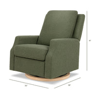 M22287OBLB,Crewe Recliner and Swivel Glider in Olive Boucle w/Light Wood Base