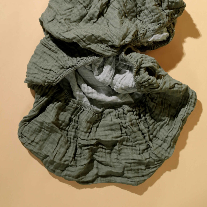 T29735MCA,Matcha Muslin Crib Sheet in GOTS Certified Organic Cotton