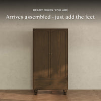 M33329TE,Nate Berkus x Babyletto Astre Assembled Armoire in Toffee