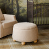 M30985CSGHF,Tuffet Storage Ottoman in Chai Shearling w/Honey Ball Feet