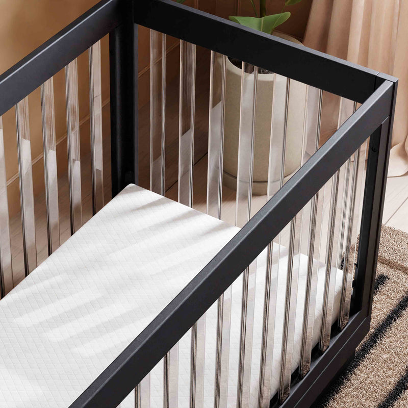 M8601KB,Harlow 3-in-1 Convertible Crib w/Toddler Bed Conversion Kit in Black/Acrylic
