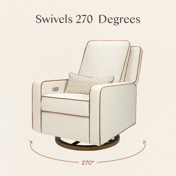 M23085PCMTB,Nate Berkus x Babyletto Sigi Power Recliner in Performance Cream Linen w/ Toffee Base