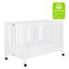 M6601W,Maki Full-Size Folding Crib w/Toddler Bed Conversion Kit in White Finish