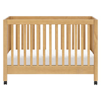 M6601HY,Maki Full-Size Folding Crib w/ Toddler Bed Conversion Kit in Honey