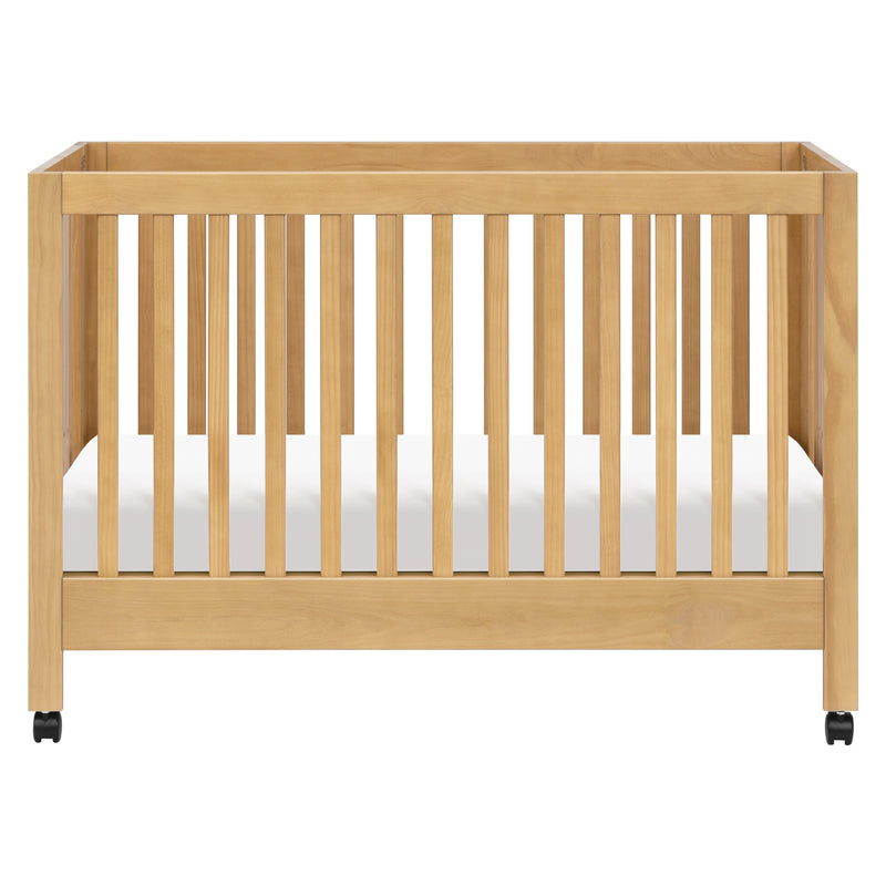 M6601HY,Maki Full-Size Folding Crib w/ Toddler Bed Conversion Kit in Honey