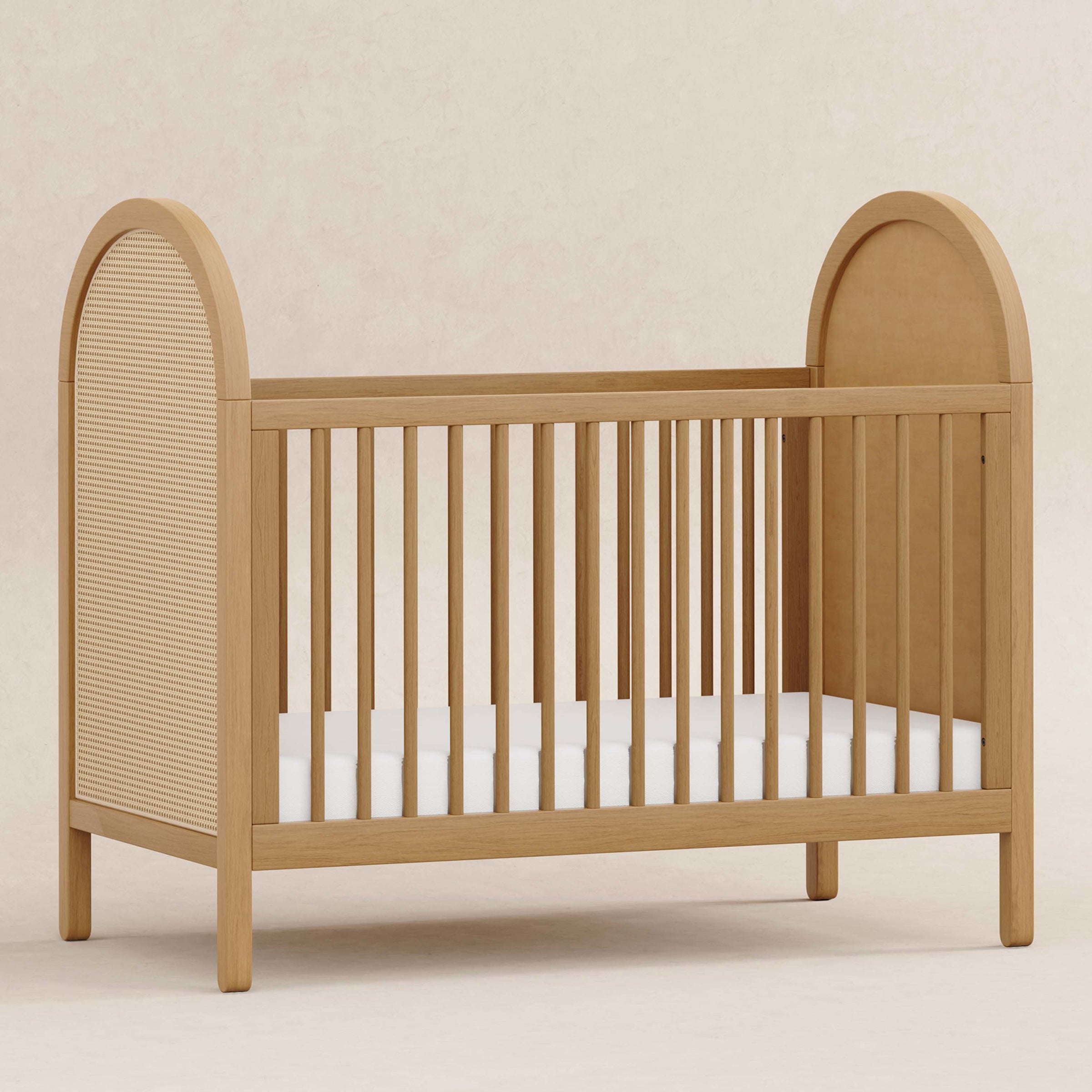 M25601HYNC,Bondi Cane 3-in-1 Convertible Crib w/Toddler Bed Kit in Honey with Natural Cane