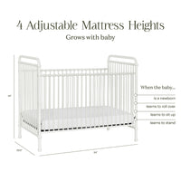 B15501WX,Abigail 3-in-1 Convertible Crib in Washed White