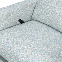M22287BPBDB,Crewe Recliner and Swivel Glider in Bellflowers in Powdered Blue w/Dark Wood Base