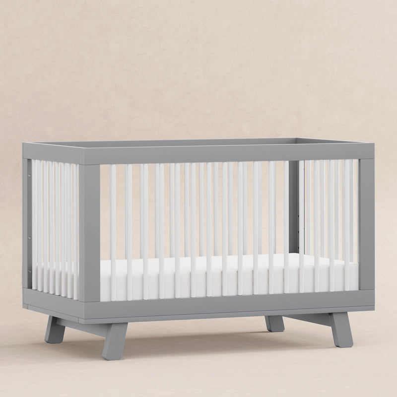 M4201GW,Hudson 3-in-1 Convertible Crib w/Toddler Bed Conversion Kit in Grey/White