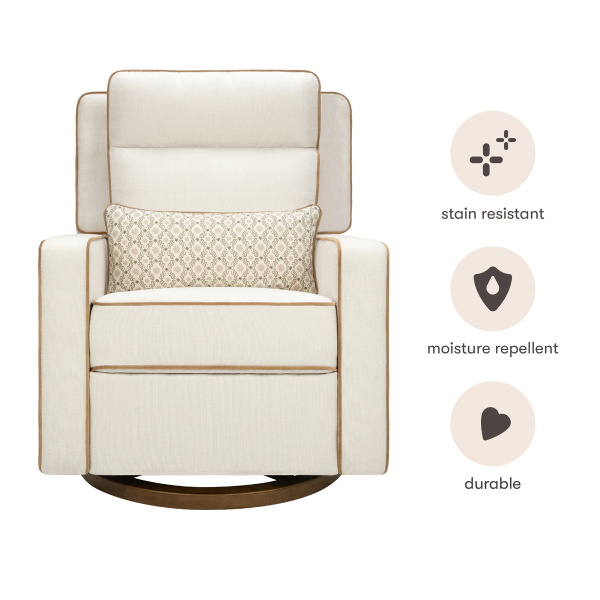 M23082PCMTB,Nate Berkus x Babyletto Sigi Pro Power Recliner in Performance Cream Linen w/Toffee Base