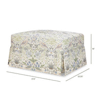 M21785TTFT,Crawford Gliding Ottoman in Strawberry Thief in Fig & Thyme