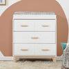 M5823WNX,Scoot 3-Drawer Changer Dresser in White/Washed Natural Finish
