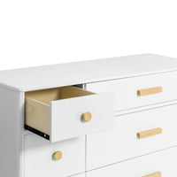 M9016WN,Lolly 6-Drawer Double Dresser  Assembled in White/Natural