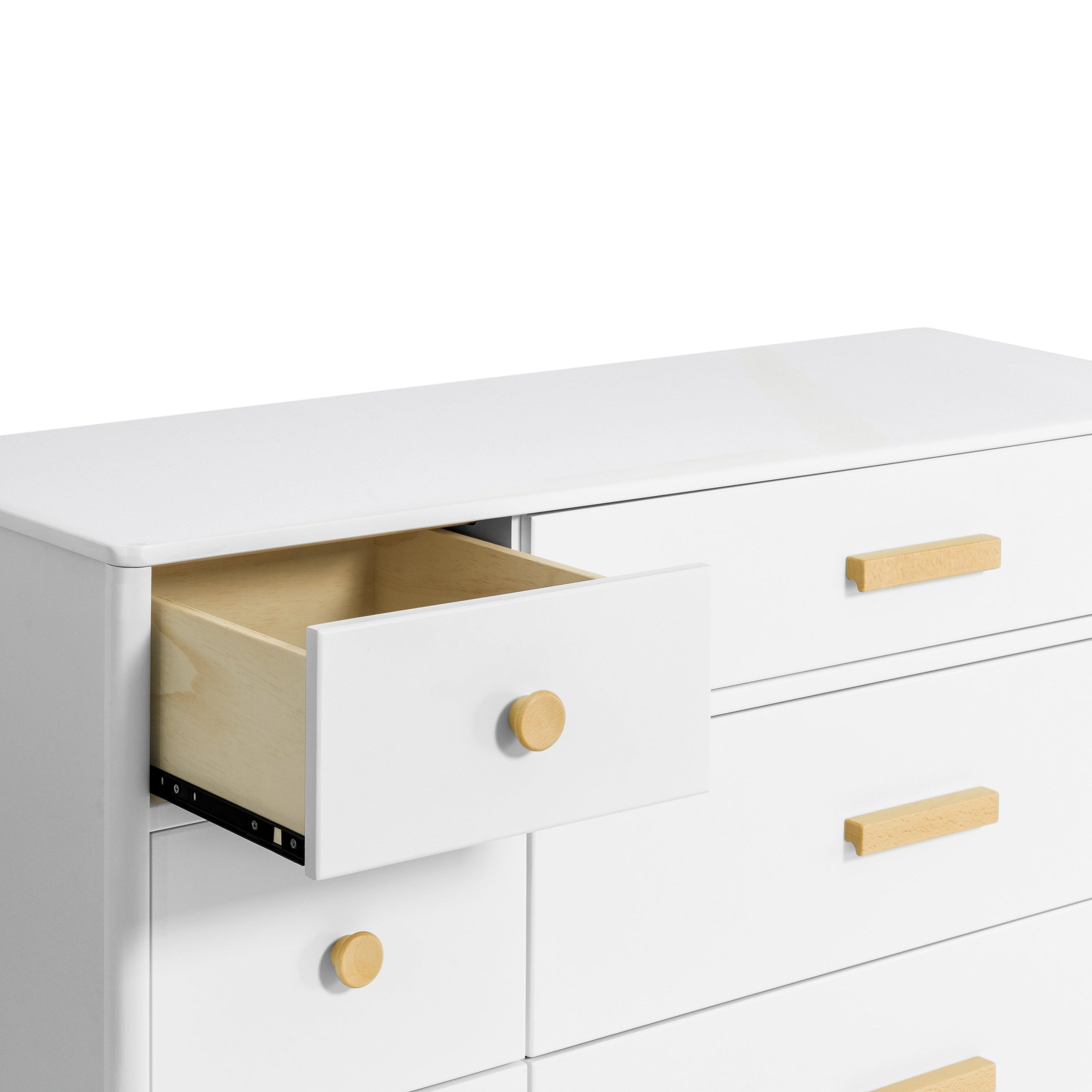 M9016WN,Lolly 6-Drawer Double Dresser  Assembled in White/Natural
