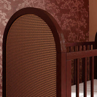 M25601CRNC,Bondi Cane 3-in-1 Convertible Crib w/ Toddler Bed Kit in Crimson with Natural Cane