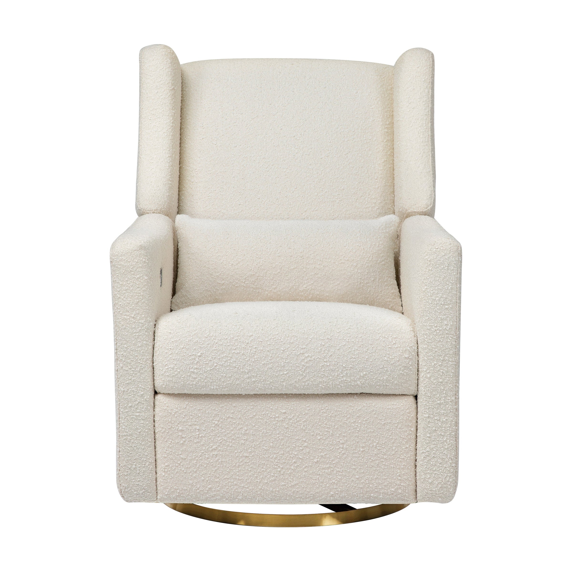 M11288WBG,Kiwi Glider Recliner w/ Electronic Control and USB in Ivory Boucle w/Gold Base