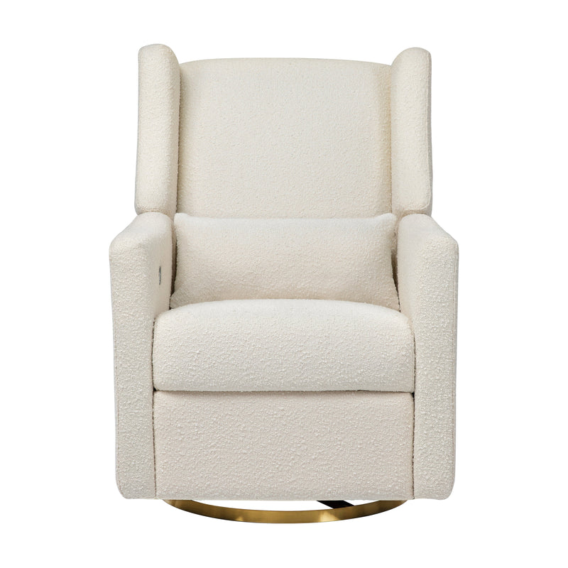 M11288WBG,Kiwi Glider Recliner w/ Electronic Control and USB in Ivory Boucle w/Gold Base