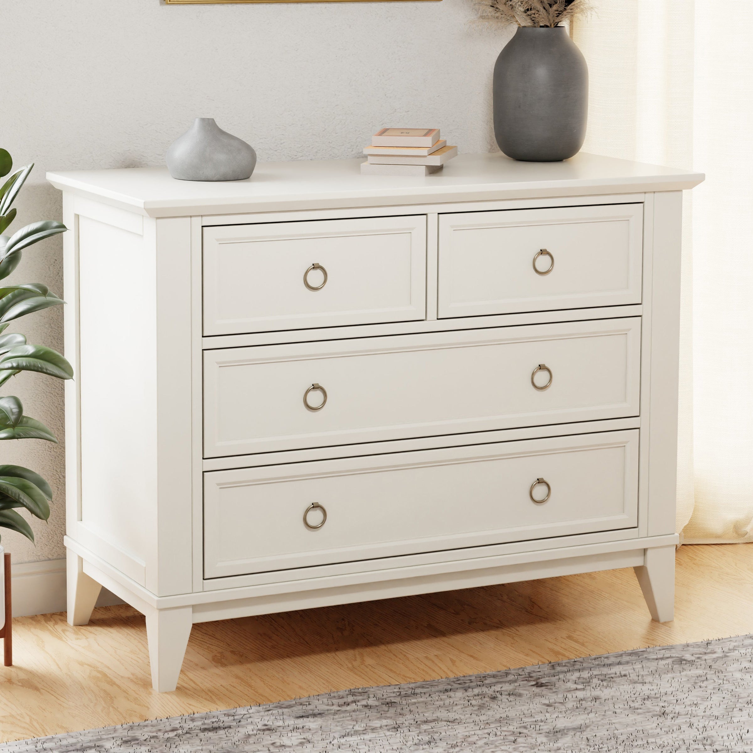 M10716RW,Emma Regency 4-Drawer Dresser in Warm White