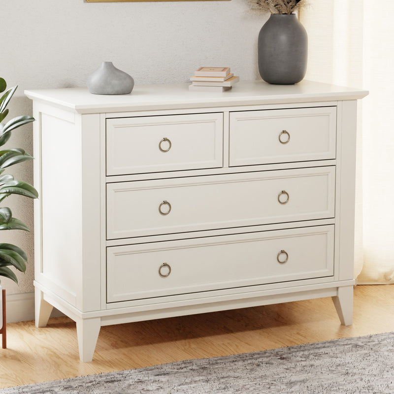 M10716RW,Emma Regency 4-Drawer Dresser in Warm White