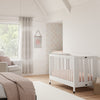 M6601W,Maki Full-Size Folding Crib w/Toddler Bed Conversion Kit in White Finish