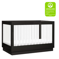M8601KB,Harlow 3-in-1 Convertible Crib w/Toddler Bed Conversion Kit in Black/Acrylic