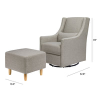 M11287PGEW,Toco Swivel Glider and Ottoman in Performance Grey Eco-Weave w/Natural Feet