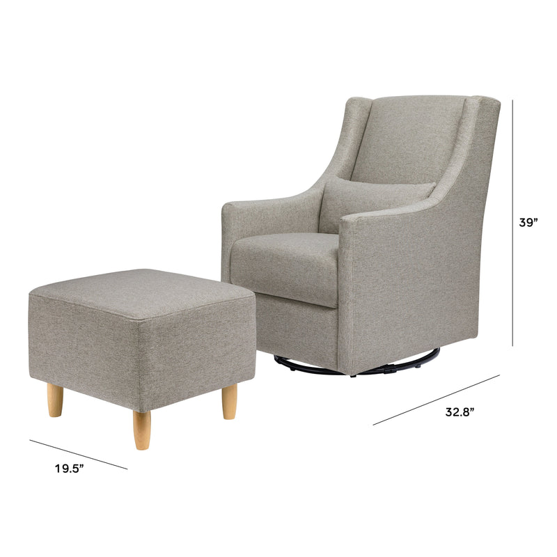 M11287PGEW,Toco Swivel Glider and Ottoman in Performance Grey Eco-Weave w/Natural Feet
