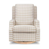 M22286TGHLB,Crewe Electronic Swivel Glider Recliner in Tan Gingham with Light Wood Base