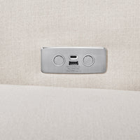 B17787PNET,Monroe Pillowback Power Recliner in Performance Natural Eco-Twill