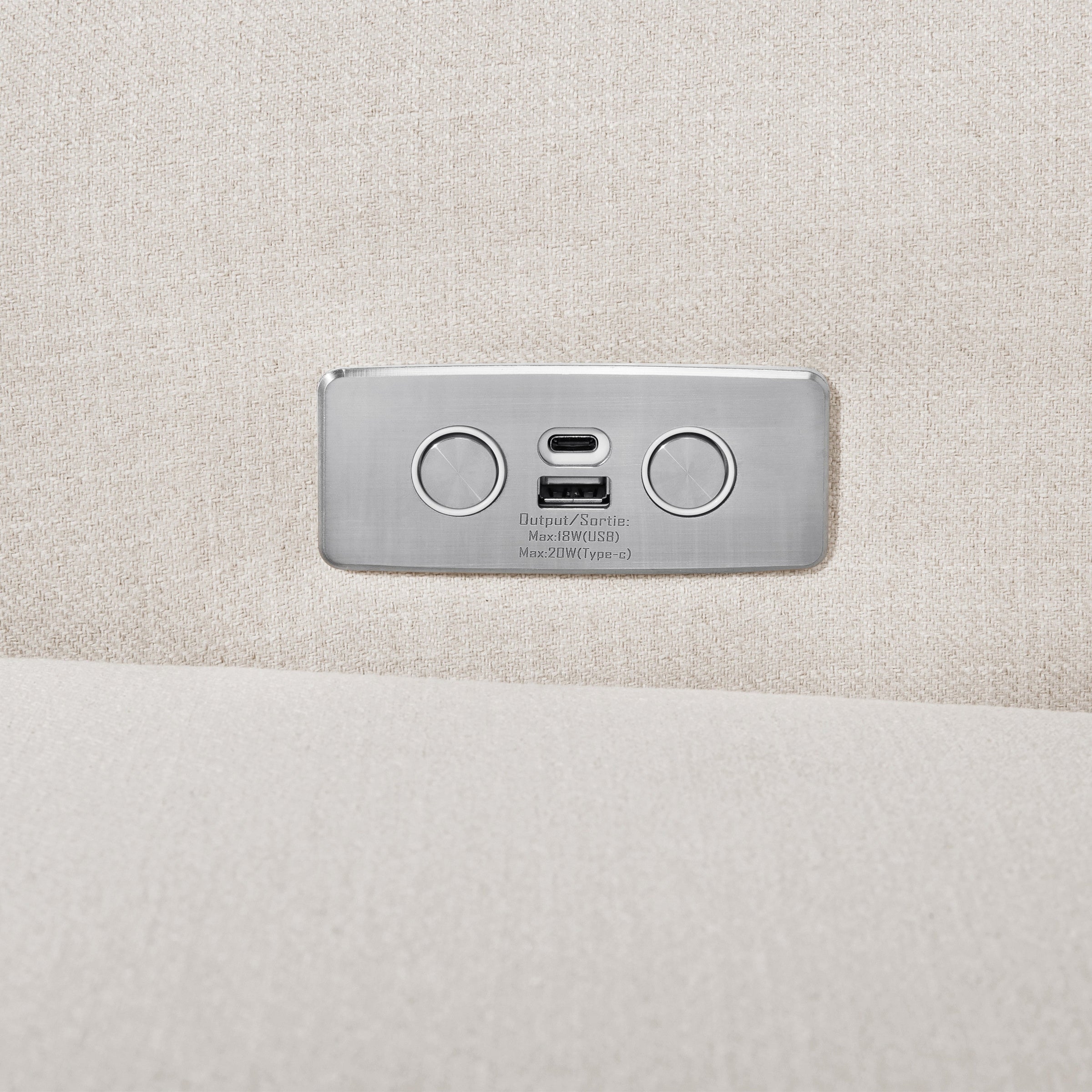 B17787PNET,Monroe Pillowback Power Recliner in Performance Natural Eco-Twill