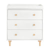 M9023WN,Lolly 3-Drawer Changer Dresser w/Removable Changing Tray in White/Natural