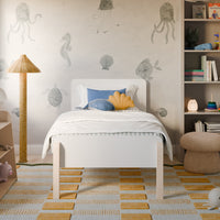 M18469WNX,TipToe Twin Bed in White and Washed Natural