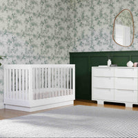 M8601KW,Harlow 3-in-1 Convertible Crib w/Toddler Bed Conversion Kit in White/Acrylic