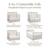 M24801WDFPEW,Eloise 4-in-1 Convertible Crib in White Driftwood and Performance Pearl Eco-Weave