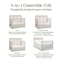 M24801WDFPEW,Eloise 4-in-1 Convertible Crib in White Driftwood and Performance Pearl Eco-Weave