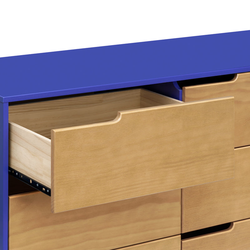 M4216CBTHY,Hudson 6-Drawer Double Dresser  Assembled in Cobalt and Honey