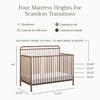 M15301VG,Winston 4-in-1 Convertible Crib in Vintage Gold