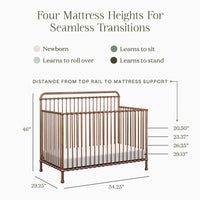 M15301VG,Winston 4-in-1 Convertible Crib in Vintage Gold