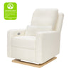 M23085CMSGLB,Sigi Glider Recliner w/ Electronic Control and USB in Cream Shearling w/Light Wood Base