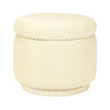 M22985IVC,Enoki Storage Ottoman in Ivory Velvet Checker