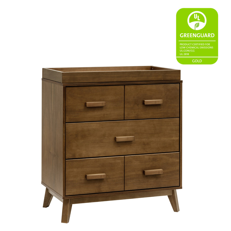 M5823NL,Scoot 3-Drawer Changer Dresser in Natural Walnut
